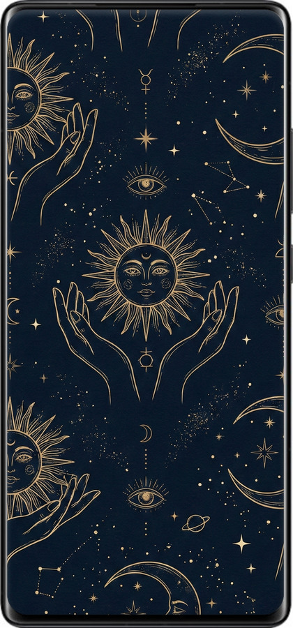 Силіконовий чехол Celestial Harmony: Sun & Moon Gold Mystic Pattern для Xiaomi Mix 4 - 6778u-2475 изображение 