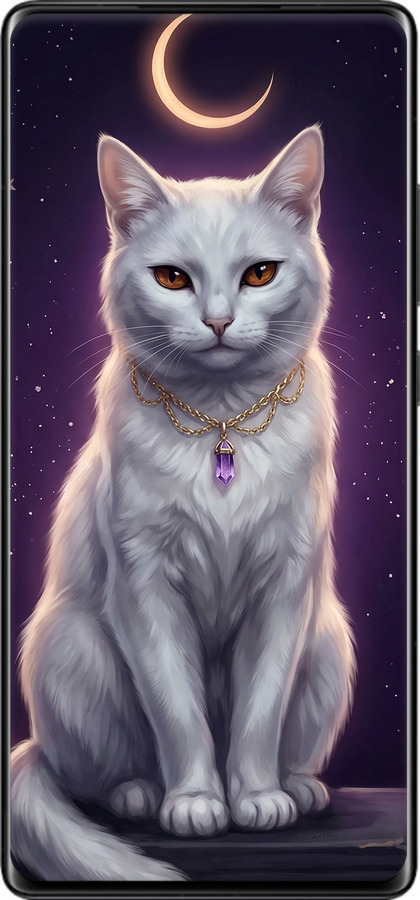 Силіконовий чехол Mystic White Cat Gothic Dark Purple Gold для Xiaomi Mix 4 - 6805u-2475 изображение 