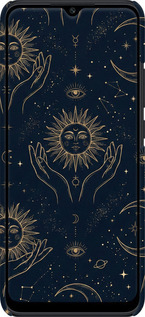 3D пластиковый матовый чехол Celestial Harmony: Sun & Moon Gold Mystic Pattern для Xiaomi Poco C40 - 6778m-2701 изображение 