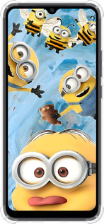 Силіконовий протиударний с посиленими кутами чехол Миньоны для Xiaomi Poco C40 - 6386sp-2701 изображение 