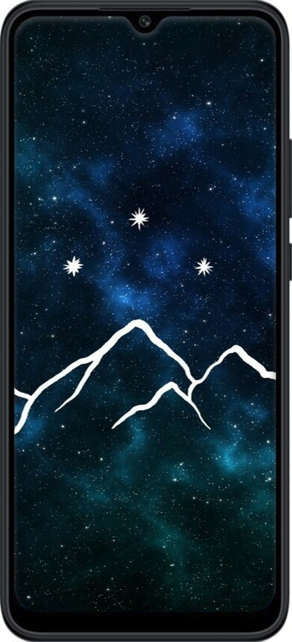 Силиконовый чехол Горы и звезды нарисованы на фоне галактики для Xiaomi Poco C40 - 6490u-2701 изображение 