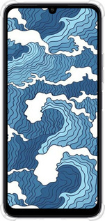 Силикон с усиленными углами чехол Абстрактный рисунок морских волн для Xiaomi Redmi 13C - 6538sp-3410 изображение 