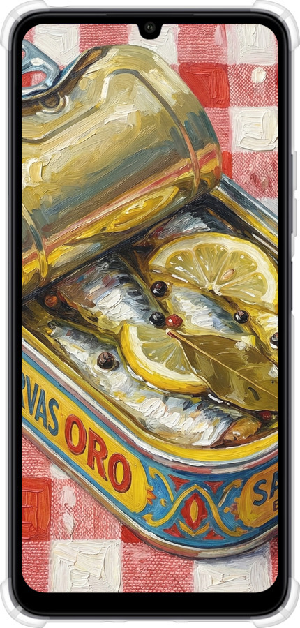 Силикон с усиленными углами чехол Vintage Sardine Tin Phone для Xiaomi Redmi 13C - 6772sp-3410 изображение 