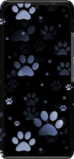 3D пластиковий матовий чехол З синіми відбитками лап для Xiaomi Poco F3 - 6441m-2280 изображение 