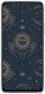 Силикон с усиленными углами чехол Celestial Harmony: Sun & Moon Gold Mystic Pattern для Xiaomi Mi 11i - 6778sp-3935 изображение 