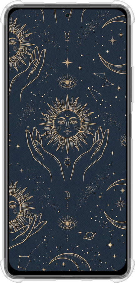 Силикон с усиленными углами чехол Celestial Harmony: Sun & Moon Gold Mystic Pattern для Xiaomi Mi 11i - 6778sp-3935 изображение 