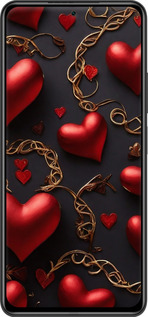 2D пластиковый чехол Сердечки для Xiaomi Mi 11i - 5831t-3935 изображение 
