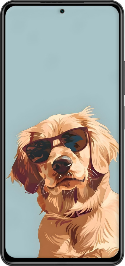2D пластиковый чехол Пес в очках для Xiaomi Poco F3 - 6381t-2280 изображение 