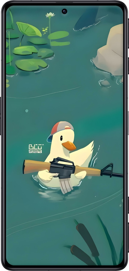 Силіконовий чехол Каченя з автоматом для Xiaomi Poco F4 GT - 6356u-2958 изображение 