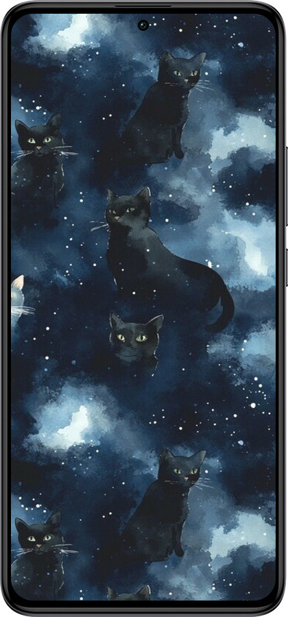 TPU чехол Изображение Кошек с тёмной акварелью для Xiaomi Poco F5 Pro 5G - 6521b-3193 изображение 