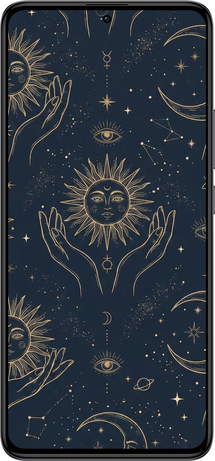 TPU чехол Celestial Harmony: Sun & Moon Gold Mystic Pattern для Xiaomi Redmi K60 - 6778b-2973 изображение 