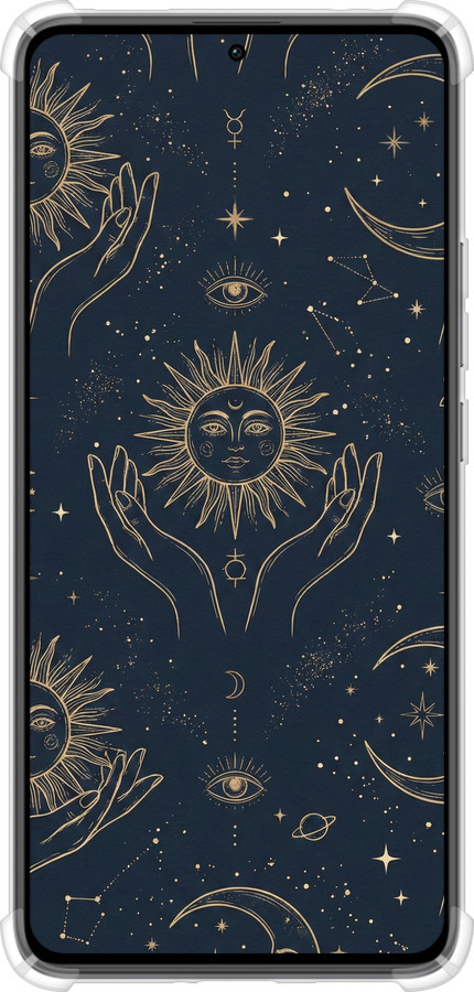 Силикон с усиленными углами чехол Celestial Harmony: Sun & Moon Gold Mystic Pattern для Xiaomi Redmi K60 - 6778sp-2973 изображение 