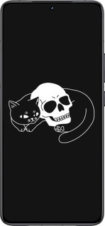 Силіконовий чехол Із зображенням кота та черепа для Xiaomi Poco F6 Pro - 6491u-3755 изображение 