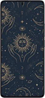 Силиконовый чехол Celestial Harmony: Sun & Moon Gold Mystic Pattern для Xiaomi Poco F6 - 6778u-3754 изображение 