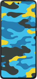 Силиконовый чехол Желто-голубой камуфляж для Xiaomi POCO F7 Pro - 1084u-4085 изображение 