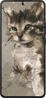 Силиконовый чехол Котёнок из пятен и линий для Xiaomi Redmi K80 - 119u-4148 изображение 