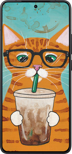 Силиконовый чехол Зеленоглазый кот в очках для Xiaomi POCO F7 Pro - 4054u-4085 изображение 