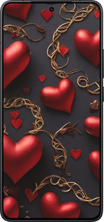 Силиконовый чехол Сердечки для Xiaomi POCO F7 Pro - 5831u-4085 изображение 