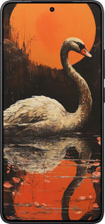 Силіконовий чехол Лебідь для Xiaomi POCO F7 Pro - 5964u-4085 изображение 