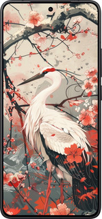 Силиконовый чехол Аист в цвету сакуры для Xiaomi Redmi K80 - 6109u-4148 изображение 