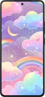 Силиконовый чехол Облака и радуга для Xiaomi POCO F7 Pro - 6312u-4085 изображение 