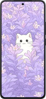 Силиконовый чехол Котик в цветах для Xiaomi POCO F7 Pro - 6390u-4085 изображение 