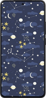 Силиконовый чехол Астрономический узор. Милый дизайн мультяшной вселенной для Xiaomi Redmi K80 - 6446u-4148 изображение 