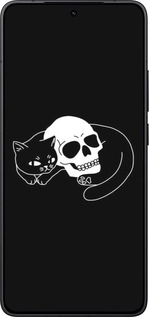 Силиконовый чехол С изображением кота и черепа для Xiaomi Redmi K80 - 6491u-4148 изображение 