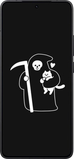 Силиконовый чехол Минималистичный арт: смерть и кошка для Xiaomi Redmi K80 - 6529u-4148 изображение 