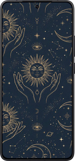 Силіконовий чехол Celestial Harmony: Sun & Moon Gold Mystic Pattern для Xiaomi Redmi K80 - 6778u-4148 изображение 