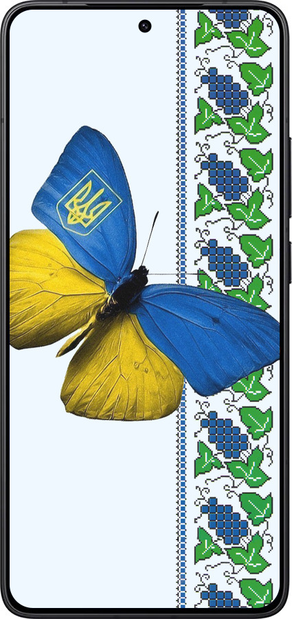 Силиконовый чехол Желто-голубая бабочка для Xiaomi Redmi K80 - 1054u-4148 изображение 