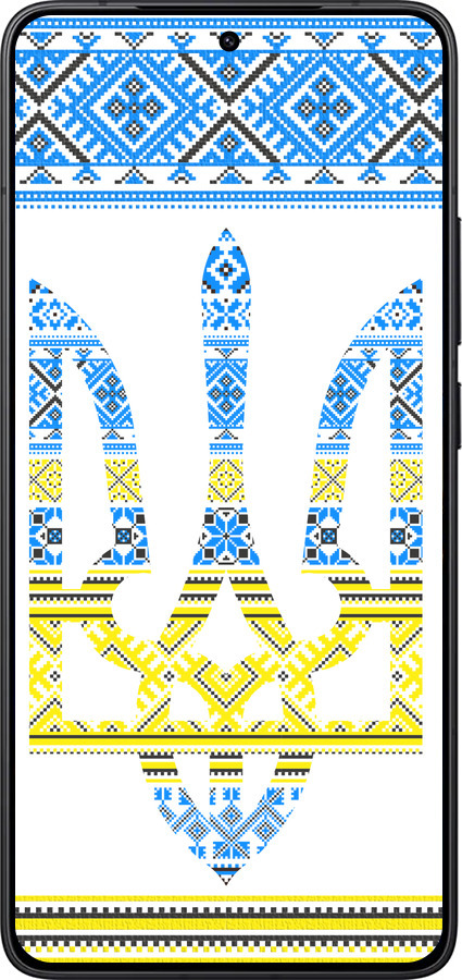 Силіконовий чехол Герб - вишиванка жовто-блакитна  для Xiaomi POCO F7 Pro - 1197u-4085 изображение 