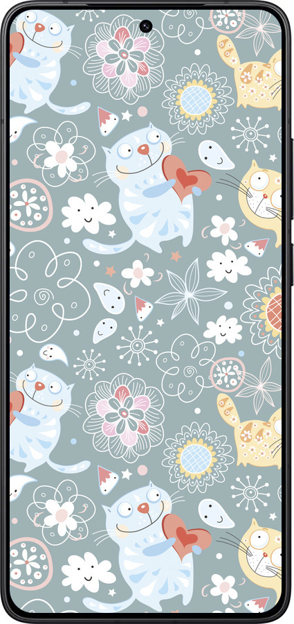 Силиконовый чехол Котята v3 для Xiaomi Redmi K80 - 1223u-4148 изображение 