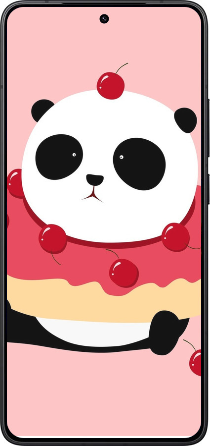 Силиконовый чехол Панда с пончиком для Xiaomi Redmi K80 - 3991u-4148 изображение 