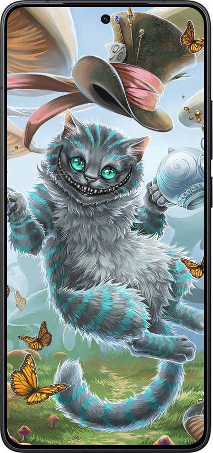 Силиконовый чехол Чеширский кот 2 для Xiaomi POCO F7 Pro - 3993u-4085 изображение 