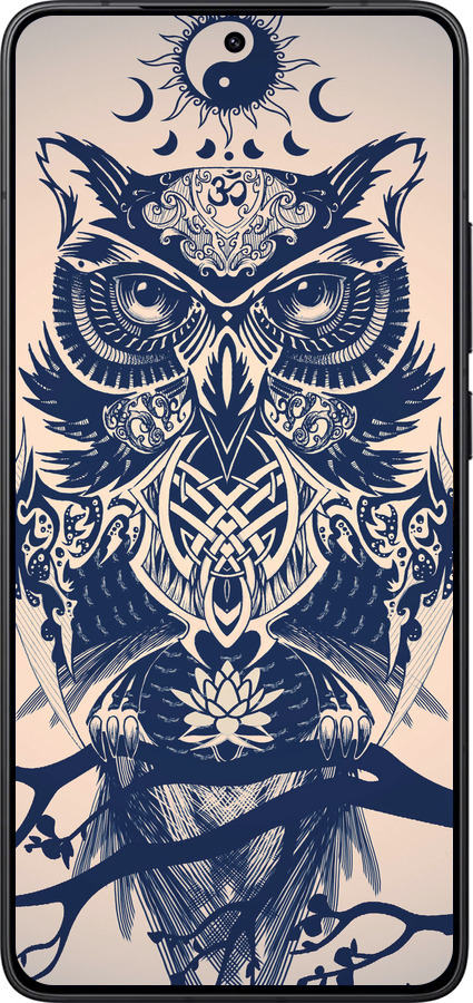 Силіконовий чехол Сова у візерунок для Xiaomi POCO F7 Pro - 4000u-4085 изображение 