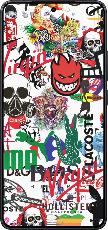 Силиконовый чехол Many different logos для Xiaomi Redmi K80 - 4022u-4148 изображение 