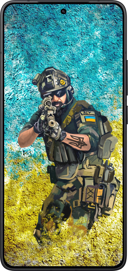 Силиконовый чехол Воин ЗСУ для Xiaomi POCO F7 Pro - 5311u-4085 изображение 