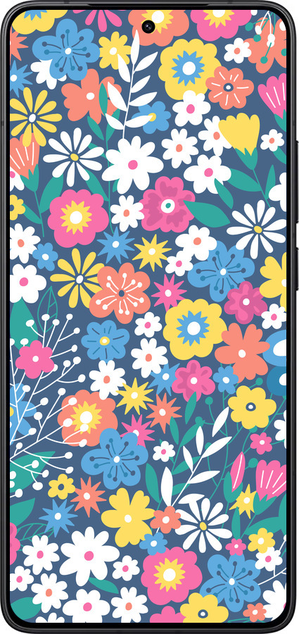 Силиконовый чехол Цветочный фон v4 для Xiaomi Redmi K80 - 5494u-4148 изображение 