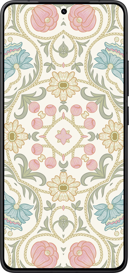 Силиконовый чехол Цветочный орнамент v2 для Xiaomi Redmi K80 - 5513u-4148 изображение 