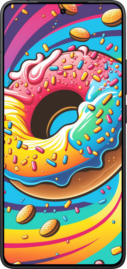 Силіконовий чехол Пончик веселка для Xiaomi Redmi K80 - 5584u-4148 изображение 