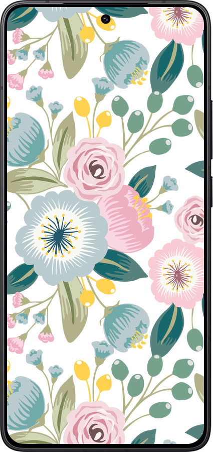 Силиконовый чехол Цветочные обои v2 для Xiaomi Redmi K80 - 5602u-4148 изображение 