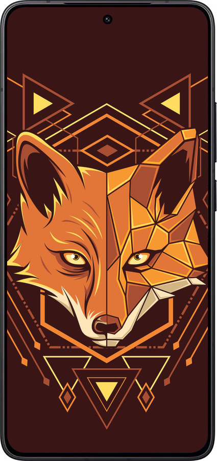 Силиконовый чехол Лиса геометрия для Xiaomi Redmi K80 - 5607u-4148 изображение 