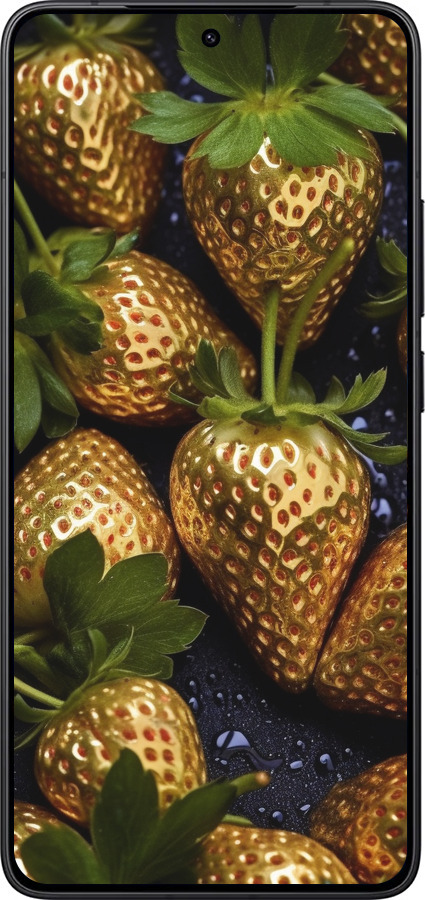 Силиконовый чехол Золотая клубника для Xiaomi POCO F7 Pro - 5637u-4085 изображение 