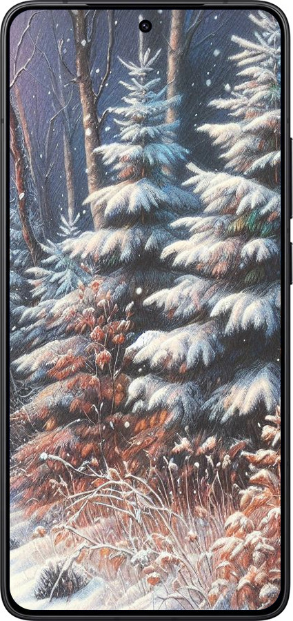 Силіконовий чехол Зимовий пейзаж для Xiaomi Redmi K80 - 5814u-4148 изображение 