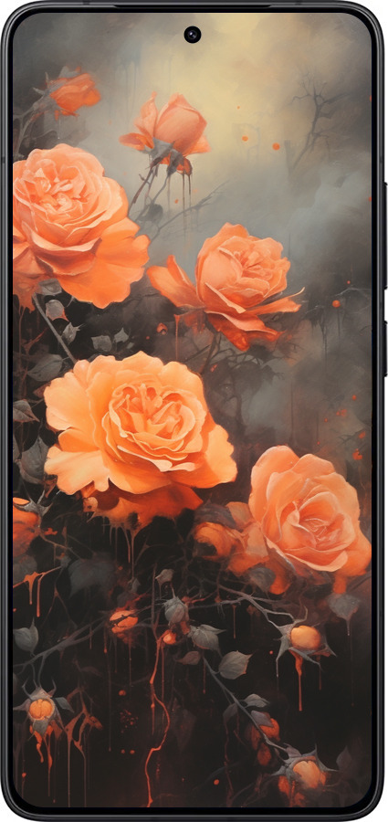 Силиконовый чехол Оранжевые розы для Xiaomi Redmi K80 - 5944u-4148 изображение 