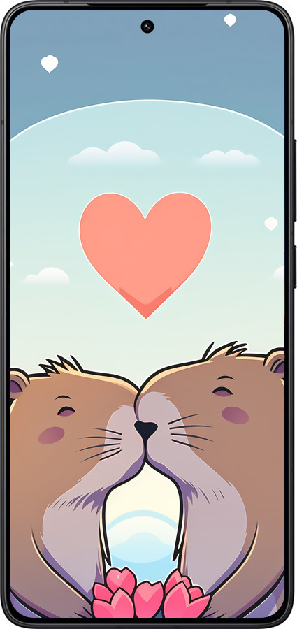 Силиконовый чехол Капибара любовь для Xiaomi Redmi K80 - 6027u-4148 изображение 