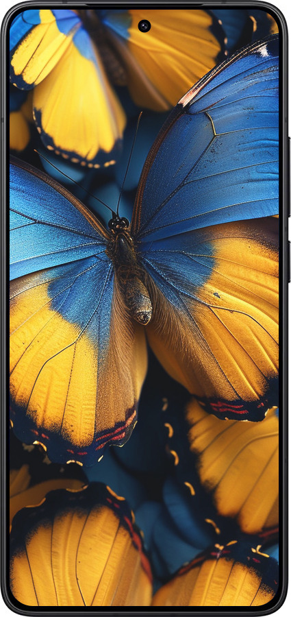 Силиконовый чехол Желто-голубые бабочки для Xiaomi Redmi K80 - 6046u-4148 изображение 