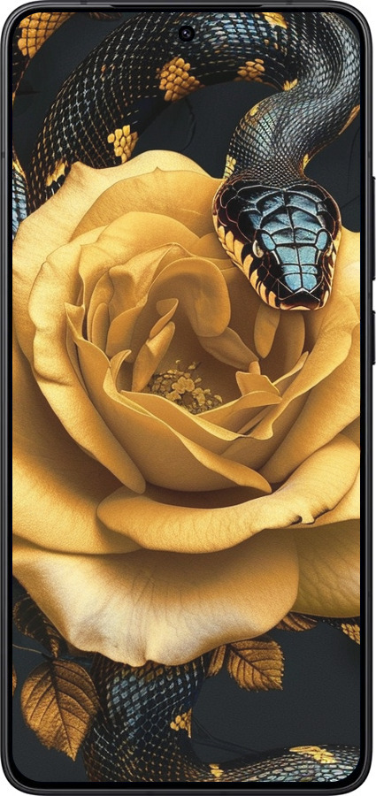 Силиконовый чехол Black snake and golden rose для Xiaomi Redmi K80 - 6068u-4148 изображение 