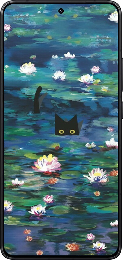 Силиконовый чехол із зображенням водяних лілій та кішок для Xiaomi Redmi K80 - 6257u-4148 изображение 